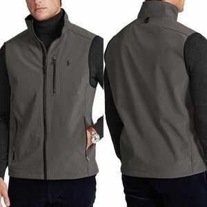 Polo Ralph Lauren‎ Performance Soft Shell Vest Mens Size XL Grey Full Zip Jacket